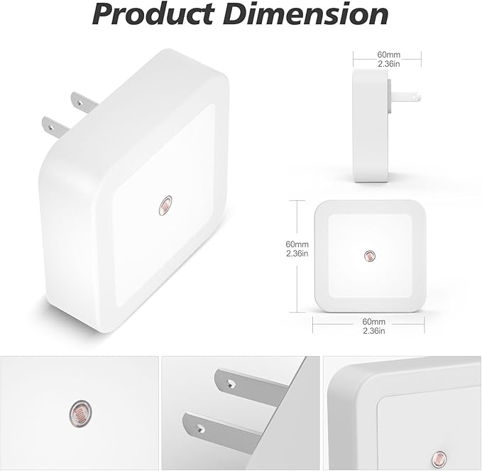 Sujeet LED Night Light 8-Pack – Dusk to Dawn Plug-In Night Lights with Auto Sensor, Warm White Night Lamp for Bedroom, Bathroom & Hallway