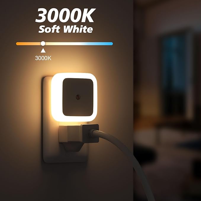 Sujeet LED Night Light 8-Pack – Dusk to Dawn Plug-In Night Lights with Auto Sensor, Warm White Night Lamp for Bedroom, Bathroom & Hallway
